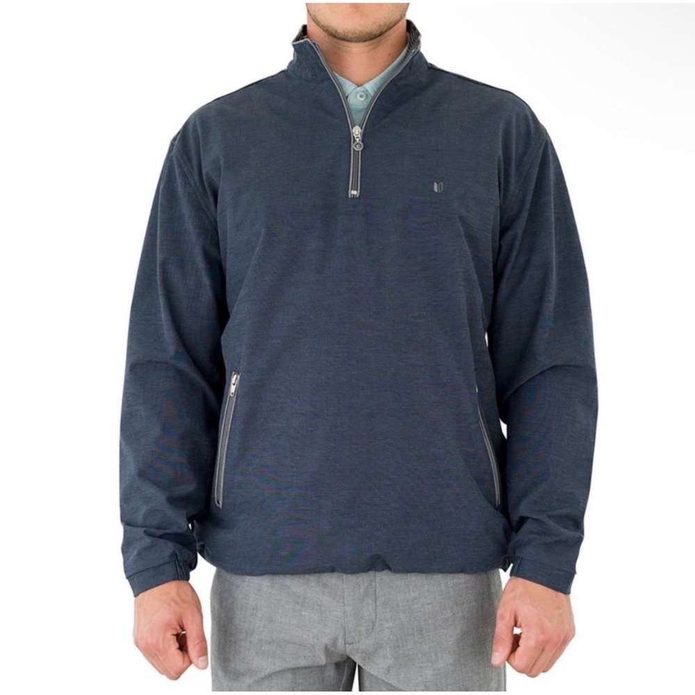 Linksoul Morris Men's Quarter Zip Windbreaker Jacket Navy Golf Size L